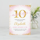 Invitation Double Digits Girl 10e Anniversaire (Debout devant)
