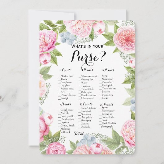 Invitation Double Face - 2 Jeux de Baby Shower Sac | Vœux (Devant)