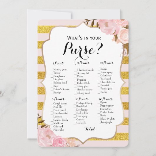 Invitation Double Face - 2 Jeux de Baby Shower Sac | Vœux (Devant)