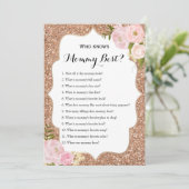 Invitation Double face - 2 x jeux de Baby shower (Debout devant)