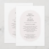 Invitation Double face BILINGUE Mariage Blanc Beige (Devant / Derrière)
