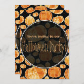 Invitation double face Citrouille Motif Halloween (Devant / Derrière)