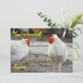 Invitation double face, coq (Debout devant)