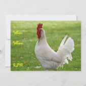 Invitation double face, coq (Dos)