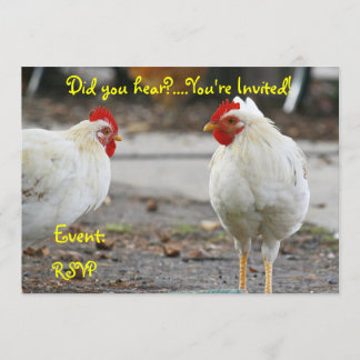 Invitation double face, coq