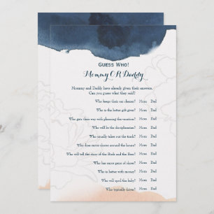 Invitation Double face - Jeux Baby showers Devinez qui