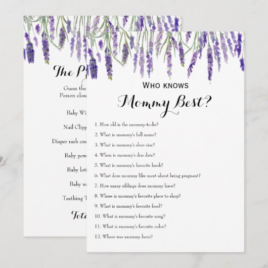 Invitation Double face - Jeux de 2 x Baby showers (Devant / Derrière)