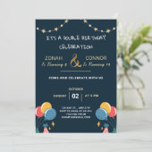 Invitation Double fête Anniversaire (Debout devant)