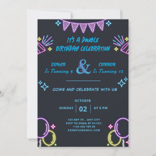 Invitation Double fête Anniversaire