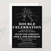 Invitation Double fête d'anniversaire (Devant / Derrière)