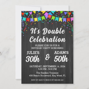 Invitation Double fête d'anniversaire