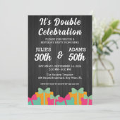 Invitation Double fête d'anniversaire (Debout devant)