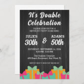 Invitation Double fête d'anniversaire (Devant / Derrière)