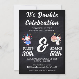 Invitation Double fête d'anniversaire