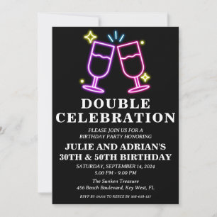 Invitation Double fête d'anniversaire