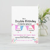 Invitation Double Fête d'Anniversaire (Debout devant)