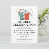 Invitation Double fête d'anniversaire (Debout devant)