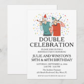 Invitation Double fête d'anniversaire (Devant / Derrière)