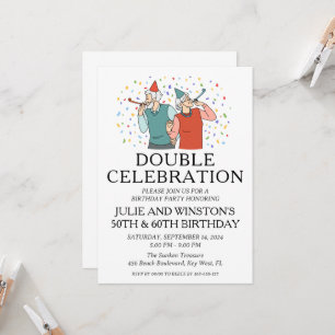 Invitation Double fête d'anniversaire