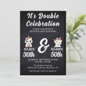 Invitation Double fête d'anniversaire (Debout devant)