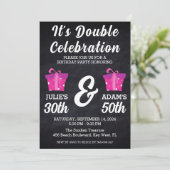 Invitation Double fête d'anniversaire (Debout devant)