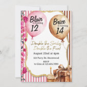 Invitation Double Fête d'Anniversaire | Anniversaire conjoint (Devant)