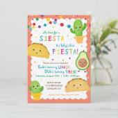 Invitation Double fête d'anniversaire avec taco (Debout devant)