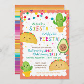 Invitation Double fête d'anniversaire avec taco (Devant / Derrière)