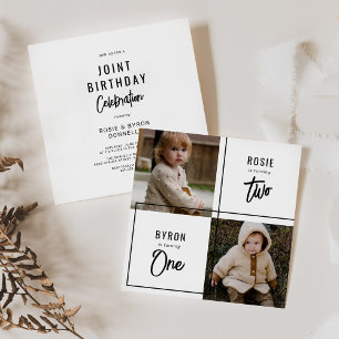 Invitation Double fête d'anniversaire conjointe