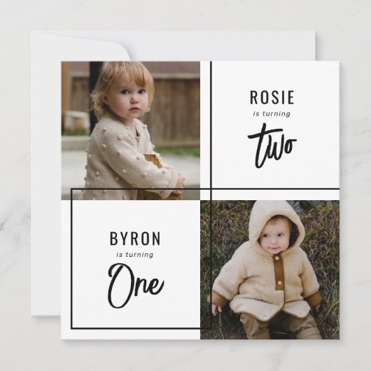 Invitation Double fête d'anniversaire conjointe (Devant)