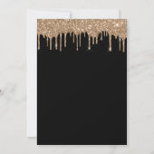 Invitation Double Fête d'Anniversaire Élégant Gold Drips (Dos)
