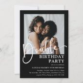 Invitation DOUBLE FÊTE D'ANNIVERSAIRE Minimal Conjointe Fête (Devant)