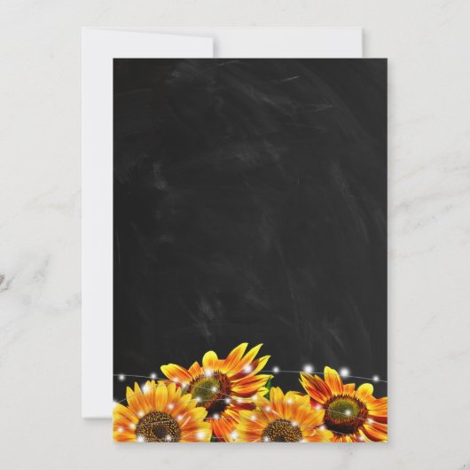 Invitation Double fête du tournesol rustique (Dos)