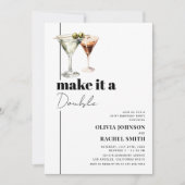 Invitation Double Fête Martini Fête d'anniversaire conjointe (Devant)