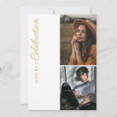 Invitation Double fête minimaliste moderne (Dos)