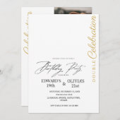 Invitation Double fête minimaliste moderne (Devant / Derrière)