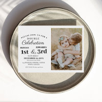 Double fête moderne Anniversaire Photo 1er & 3e