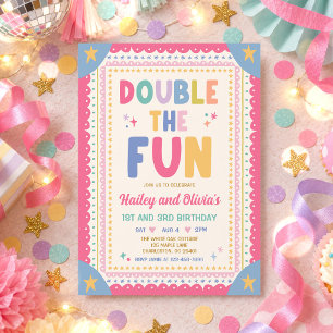 Invitation Double Fun Fille Anniversaire Conjoint Fantaisiste