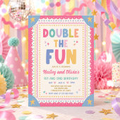 Invitation Double Fun Fille Anniversaire Conjoint Fantaisiste