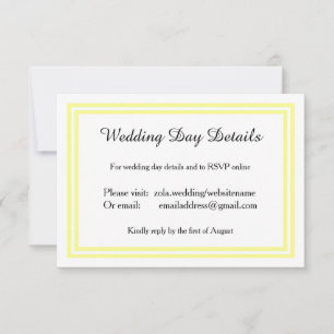 Invitation Double garniture jaune doux - Détails du jour du m