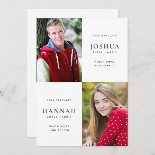 Invitation Double Graduates (Devant / Derrière)
