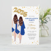 Invitation Double Graduation des jumeaux (Debout devant)