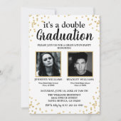 Invitation Double Graduation Deux diplômés en photo Invitatio (Devant)