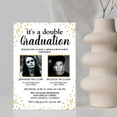 Invitation Double Graduation Deux diplômés en photo Invitatio