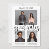 Invitation Double Graduation Deux Diplômés Photos Parti mixte (Devant)