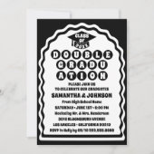 Invitation Double Graduation moderne Gras Noir Arch Wavy (Devant)