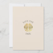 Invitation Double Happiness Mariage Chinois Date à retenir (Dos)