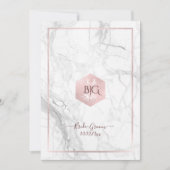 Invitation Double Happy Marble Faux Rose Gold, chinois (Devant)