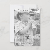 Invitation Double Jeune/Vieux Photo 70e anniversaire (Devant)