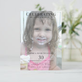 Invitation Double Jeune/Vieux Photo Feminine 30e anniversaire (Debout devant)